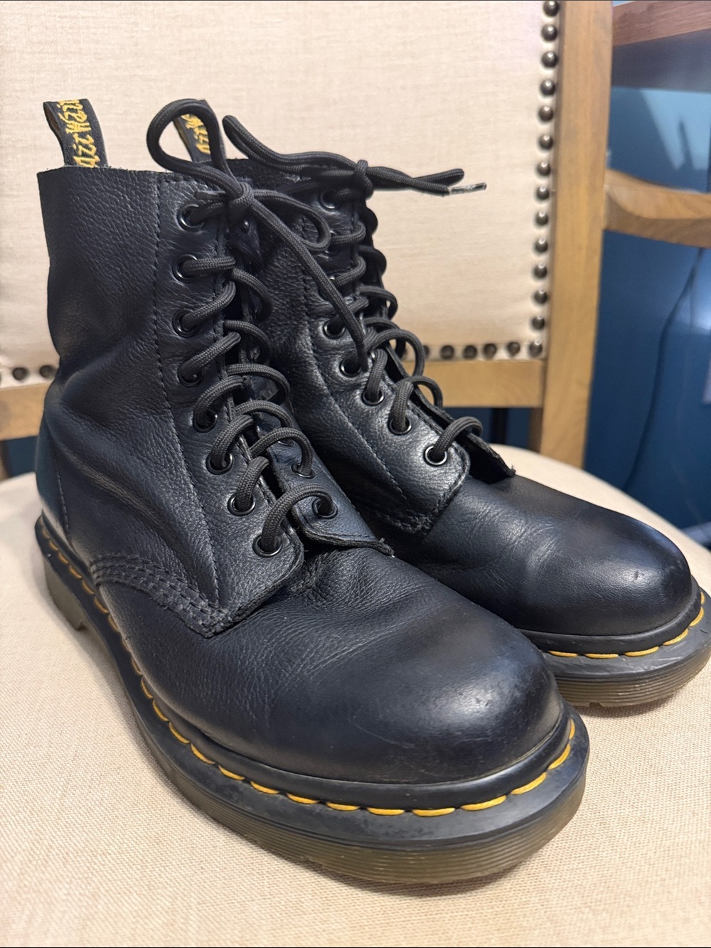 Dr. Martens Women’s Original “Pascal” Black Leather Boots, Size 8